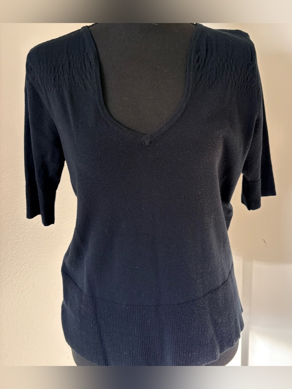 Mossimo Soft Black Sweater V Neck Blouse, Sz Lg. Office/Weekend/Date Night Wear